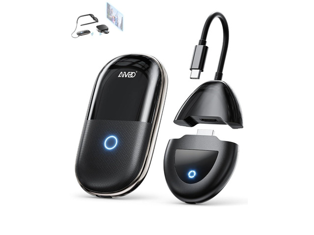 Wireless HDMI Transmitter and Receiver for AR Glasses, HDMI & USB-C Ports, 5G, 60Hz, 5000mAh Battery for Laptop, DVD Player, Cable Box, PS5 to...