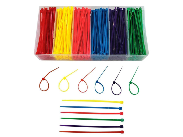 Small 4 inch Multicolor [Zip Cable Tie]s 480pcs Assorted Color for Marking Chickens Legs or Deco Mesh Wreath Supplies Pink,Red, Purple, Yellow,...