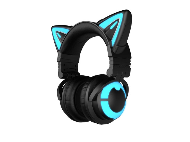 YOWU Cat Ear Headphones, Cute Cat Ear Gaming Headsets with Bluetooth 5.2 for PC/PE/Switch/PS4/PS5, Built-in Mic & Customizable RGB Light Effect for...