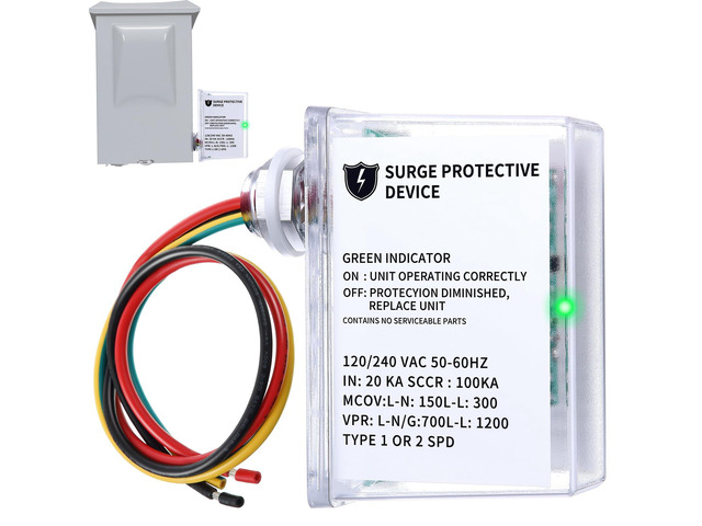 1pcs 120/240 VAC Universal HVAC Surge Protector Compatible with AG3000, Comprehensive Surge Protection, Three Modes L-G, L-L, L-N Waterproof...