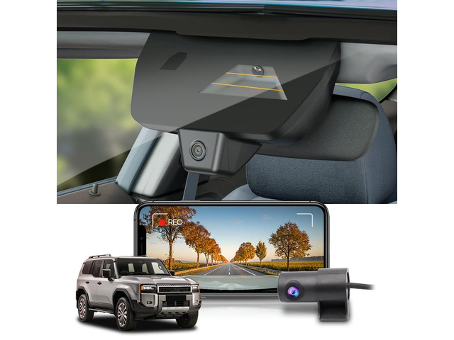 Front 4K+Rear 1080P Dash Cam Adapts for Toyota Land Cruiser 2024-2026 (J250/Gen15), OEM Factory Look, Dual HD Video, Built-in WiFi & APP, Loop...