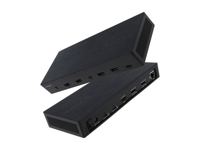 VT4950 KVM Docking Station Dual Laptop DisplayLink USB-C Dual Display via HDMI/DP, 100W PD, Switch Work & Personal Laptops, One-click KVM Monitor...