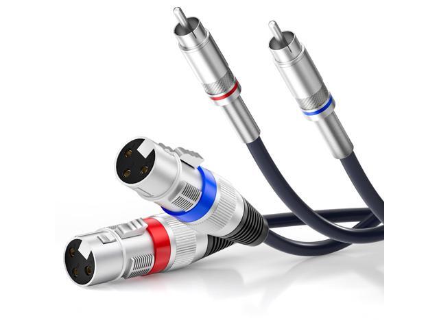 Dual XLR to RCA Cable, Heavy Duty 2 XLR Female to 2 RCA Male Patch Cord HiFi Stereo Audio Connection Interconnect Lead Wire - 5 ft / 1.5m