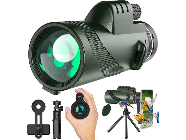 Monocular Telescope 80x100 High Powered Monoculars High Definition for Adults High Powered with Smartphone Adapter Telescope Wildlife Bird Watching...