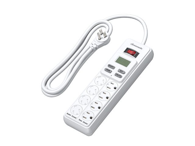 8-Outlet Power Strip with Timer for Reptile Light, 15A, UL Listed 4 Timed/4 Always On,14/3 AWG Cord,Digital Timer Outlet for Turtle Grow Light...