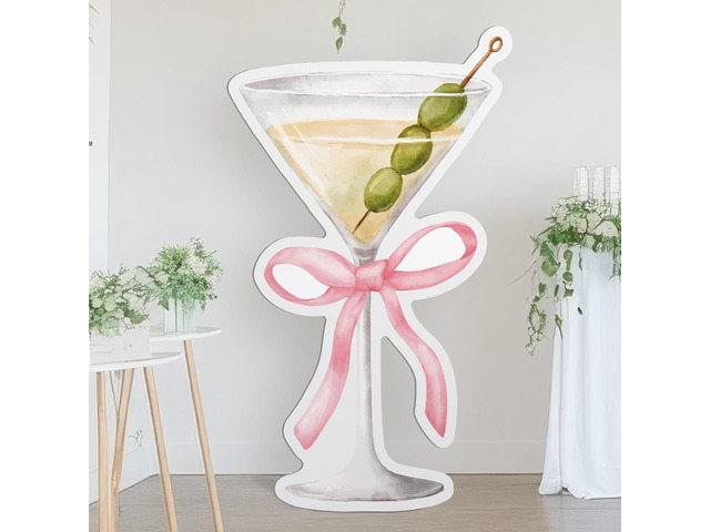 4ft a Tini Bit Older Birthday Decorations Pink Martini Party Backdrop Birthday Party Cardboard Cutouts Decor for Women Bar Wedding Bridal Shower...