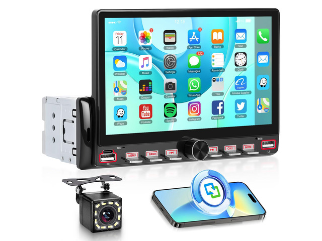 Single Din Car Radio Stereo, 7 inch Touch Screen Radio for Car Stereo Receivers, 1 Din Bluetooth Radio, HD Backup Camera, SWC, Mirror Link, Support...