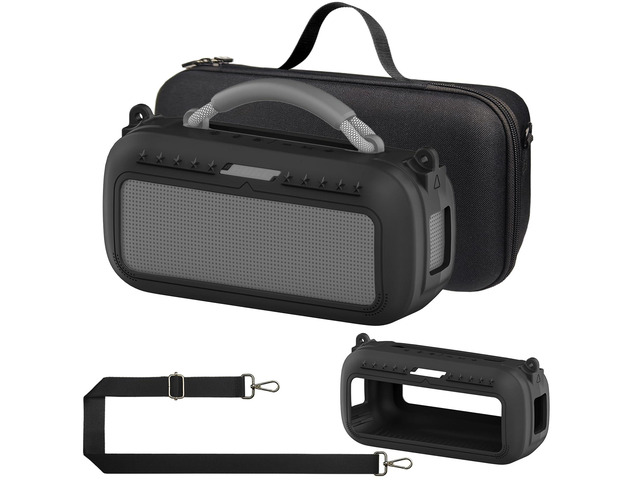 Protective Case for Bose SoundLink Max Portable Bluetooth Speaker Accessories Hard Carrying Case and Silicone Cover Combo with Carrying Strap...