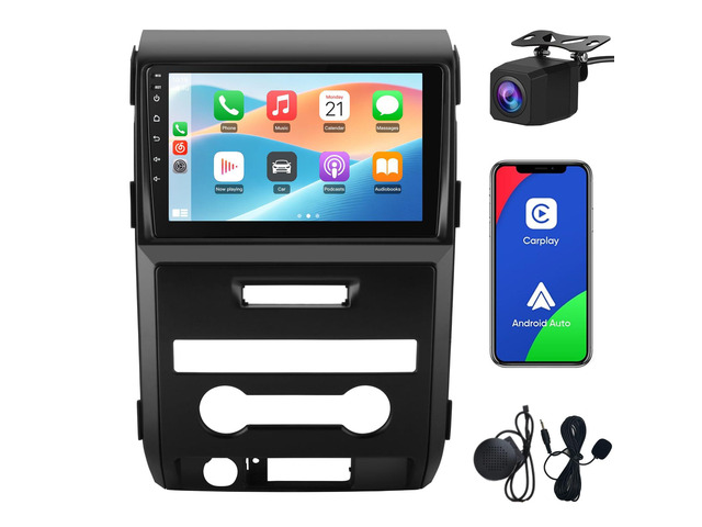 Car Radio Stereo for Ford F150 2009-2012 CarPlay/Android Auto 5G WiFi 9' HD IPS Touch Display Support GPS DSP RDS,Upgrade Bluetooth 5.0 AM/FM...