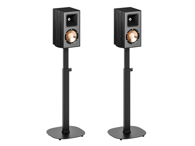 Height-Adjustable Speaker Stand Pair from 28.6' to 46.1',22lbs Capacity Bookshelf Speaker Stands for Surround Sound, Two Feet Avaliable, Easy...
