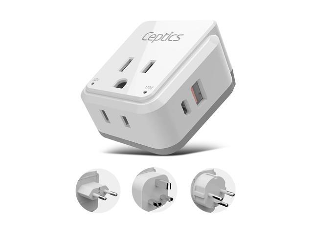 Israel, Jordan Power Plug Adapter Travel, 20W PD & QC, Safe Dual USB & USB-C 3.1A -2 USA Socket - Use in Jerusalem, Palestine, UAE - Includes Type...