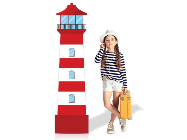 5.25 FT Lighthouse Cardboard Cutout for Coastal Nautical Party Outdoor Let Your Light Shine VBS Decorations Nautical Party Cardboard Cutouts...