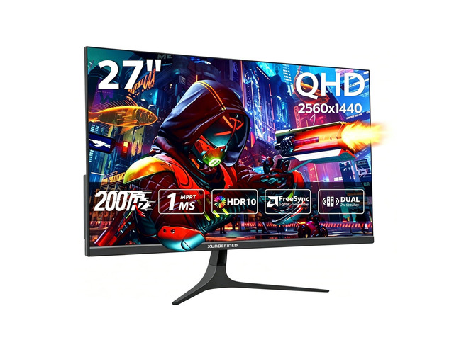 27 inch 1440P Gaming Monitor, 200Hz/144Hz Fast IPS 2K Computer Monitor with Speaker, Free-Sync & G-SYNC, 125% sRGB, HDR10, HDMI x2, DisplayPort x2,...