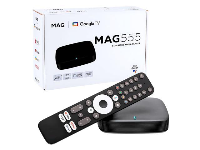 MAG555 4K Streaming Media Player Google TV OS, Dual-Band Wi-Fi, 4K HDR, Voice-Control Remote Hardware Device Only