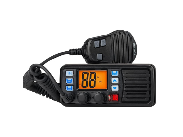 RM20 25W Fixed Mount Marine Radio, IP67 Built-in GPS DSC Loud Audio Offshore Fishermen, Charter Boat Captains, 110dB Speaker, NOAA Weather Alert,...