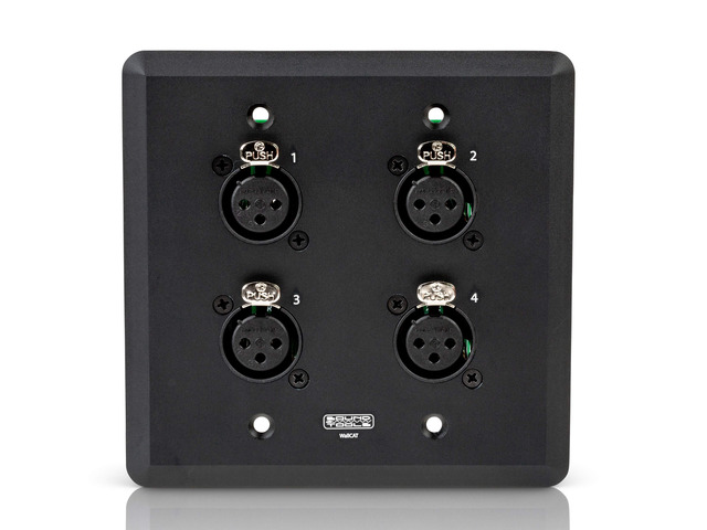 SoundTools WallCAT Female XLR Black 4 Channel XLR Wall Plate Shielded CAT5/6/7 Cables Supports Analog Audio AES3 DMX and Intercom No Solder...