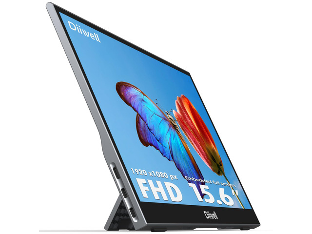 New! Portable Monitor 15.6'' FHD 1080P -Gaming Ultra-Slim Portable Laptop Monitor with Kickstand & Speakers - IPS Display for PC, MAC, Phone, Xbox,...