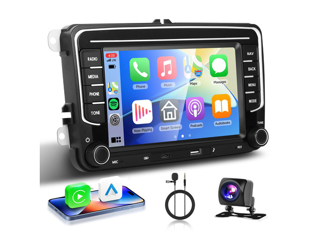 4G+64G Car Stereo for VW Passat Jetta MK5 MK6 Tiguan Golf Polo Seat Wireless Carplay/Android Auto Android Car Radio,7 Touch Screen GPS WiFi...