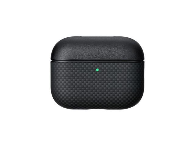 for AirPods Pro 3 Case MagSafe, Leather & Aramid Woven, Black Slim-Fit Shockproof Protective AirPods Pro 3 Case Cover, Compatible with MagSafe,...
