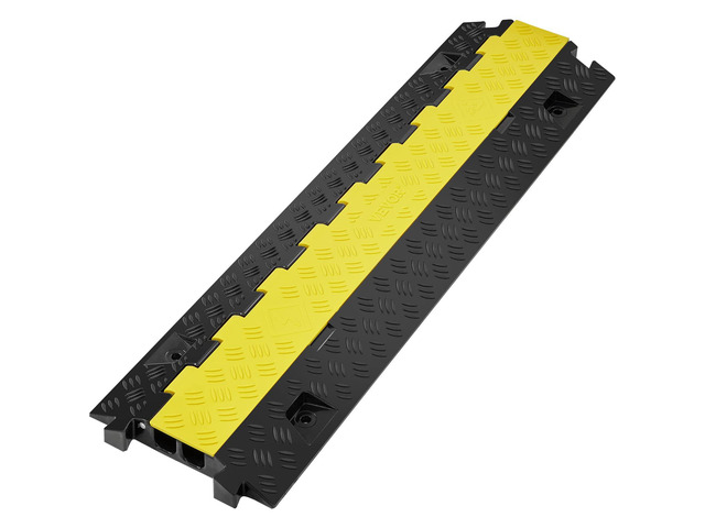 Cable Protector Ramp, 2 Channel, 22000 lbs/axle Capacity Heavy Duty TPU Wire Cord Cover Ramp Hose Protector Driveway, Traffic Speed Bump w/TPR...