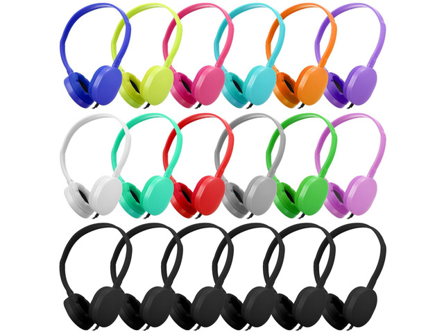 18 Pack Class Set Headphones for Students Bulk Headphones for Classroom School Adjustable 3.5mm Wired Earphones Classroom Must Haves Teacher...