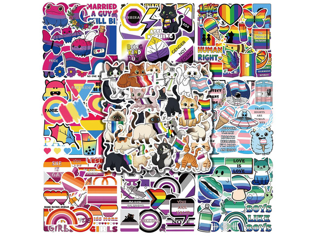600 Pcs Assorted Pride Stickers Bulk, LGBTQ Diversity Flag Decals for Water Bottle Laptop Skateboard, Waterproof Vinyl Mixed All Kind of Pride...