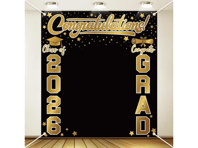 Large Class of 2026 Graduation Backdrop 6.6 x 7.2 ft Congrats Grad Graduation Party Decoration Photography Background for High School College Party...