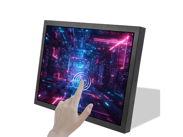 15'' 1000 Nits Industrial Touchscreen LCD Monitor 1024x768 IPS Outdoor Display with H/D DVI VGA Video Input,High Brightness