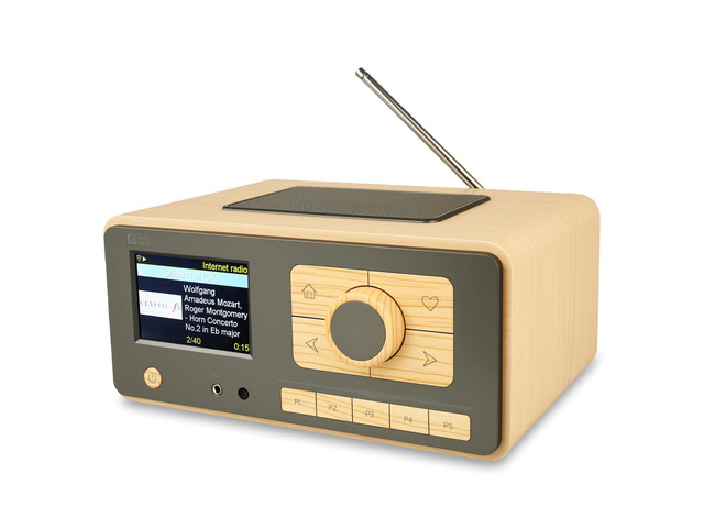 Ocean Digital WR-393 WiFi Internet Radio with FM, Podcast, Bluetooth Speaker, 3.5' Color Display, 30,000+ Stations, UPnP/DLNA Streaming, Dual Alarm...