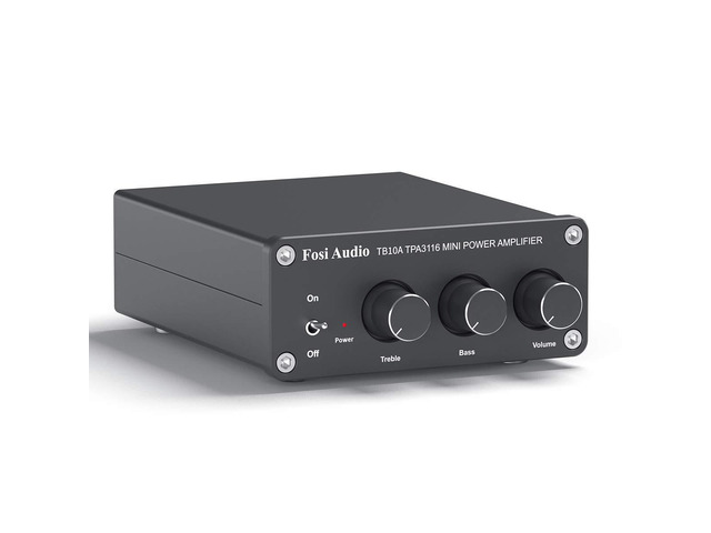 TB10A 2 Channel Stereo Audio Amplifier Receiver Mini Hi-Fi Class D Integrated Amp 2.0CH for Home Speakers 100W x 2 with Bass and Treble Control...