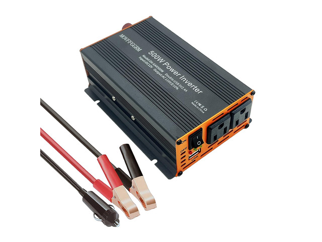 500W Power Inverter Modified Sine Wave for Vehicles,DC 12V to 110V 120V New Black