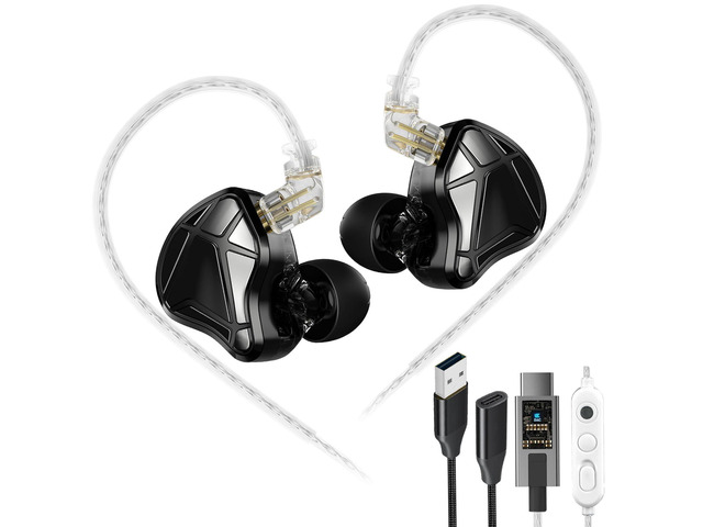 Axas USB C DSP Gaming Earbuds with Mic for FPS Gamers HiFi IEM, 360 spatial sound, noise isolation, low profile fit, USB C to A extension cable,...