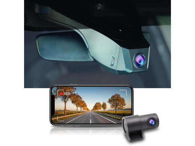 Front 4K+Rear 1080P Dash Cam Adapts for Volkswagen ID.4 2021-2025 & Audi Q4 e-tron Sportback 2022-2026, OEM Look, 2 Way HD Video, WiFi & APP, Loop...