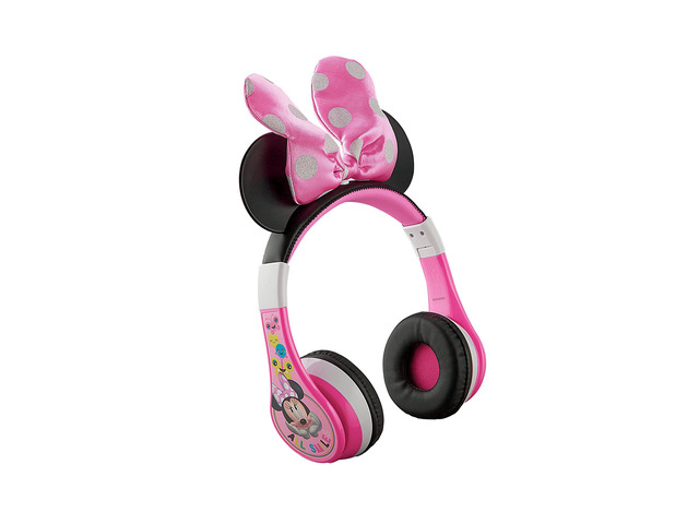 Minnie Mouse Kids Bluetooth Headphones, Wireless with Microphone Includes Aux Cord, Volume Reduced Foldable Headphones for School, Home, or Travel,...