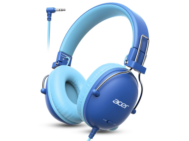 Kids Headphones Wired for School, 74-85dB Limiter, Blue OHW342 Foldable on-ear Stereo Sound, no Mic, 3.5mm Jack,for Kids Boys Girls Classroom...