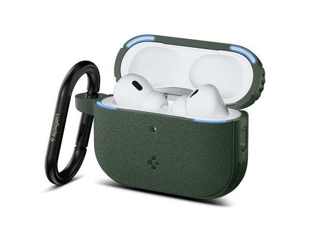 Vault Case Designed for AirPods Pro 3 Case (2025) Secure Magnetic Lock, Military-Grade Drop Protection, Carabiner Included - Midnight Green