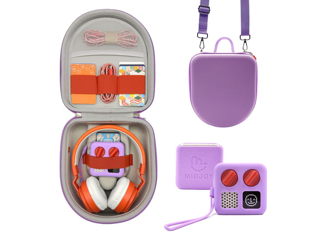 Silicone Cover and Travel Case Compatible with Yoto Mini with Headphones, Hard Carrying Case with Shoulder Strap and Adventure Jacket Accessories...
