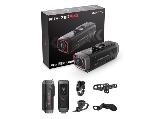 AKY-730Pro 4K Motorcycle/Bike Dash Cam,60FPS Action Camera with EIS Stabilization,1.14' Touchscreen, Built-in GPS, IP66 Waterproof, Up to 6 Hours...