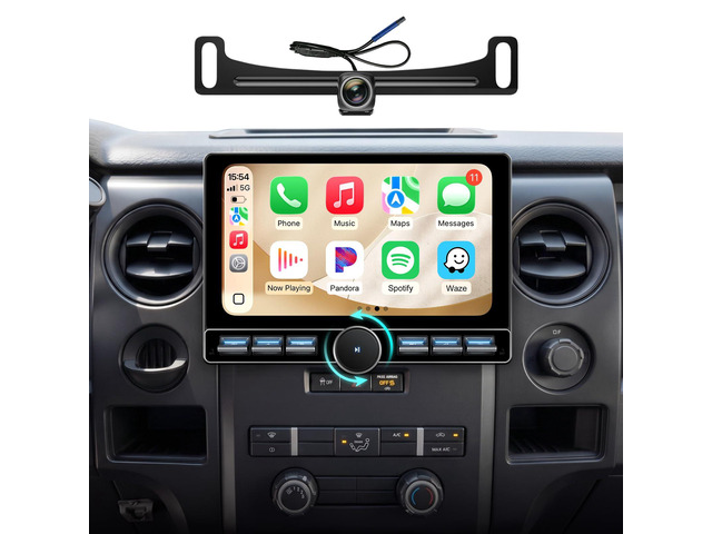 Car Stereo for Ford F150 2009-2014 Wireless CarPlay Android Auto Fits XL XLT Base Manual AC, 4G+64GB ROM, Knob Keybutton for Safe Driving,...