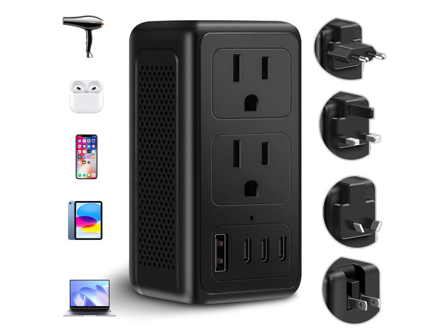 2000W 220V to 110V Voltage Converter US to Europe for Hair Dryer, Converter European Travel Converter Fast Charging, Power Converter Adapter Combo...
