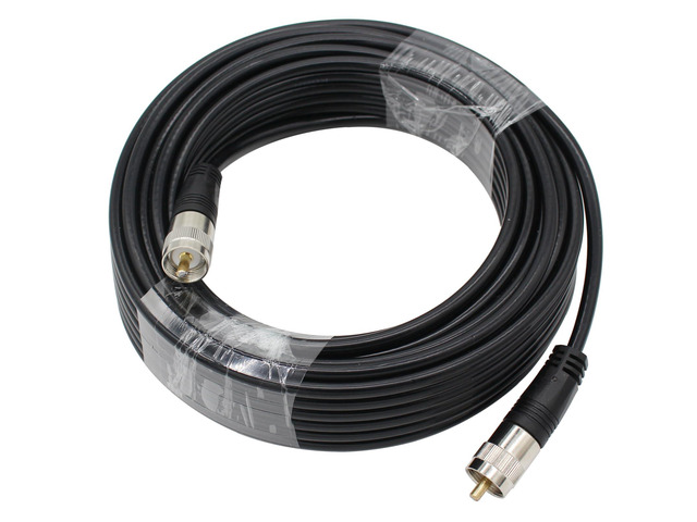 RG8X Coaxial Cable 50ft (15m), CB Coax Cable, UHF PL259 Male to Male Coaxial Cable Connector for HAM Radio, Antenna Analyzer