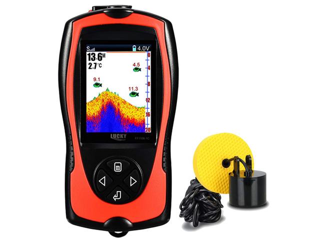 Portable Fish Finder Handheld Kayak Fish Finders Wired Fish Depth Finder Sonar Sensor Transducer for Boat Fishing Sea Fishing