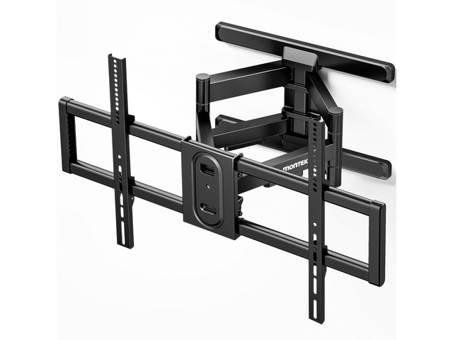 Full Motion Dual Arm TV Wall Mount for 43-90 Inch TVs TV mount bracket holds 150 lbs, Max VESA 800x400mm, fits 16/18 in wood studs, extends 22...