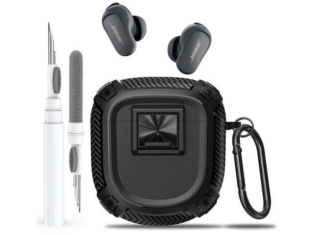 for New Bose QuietComfort Ultra Earbuds (2nd Gen 2025)/Ultra 2023/II 2022 Case Cover with Lock Clip & Cleaner kit, Rugged Shockproof Protective Bose...