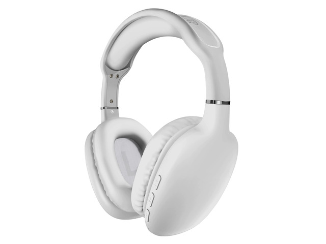 Over-Ear Headphones - Wireless Bluetooth Headphones with Noise Isolation, Built-in Mic, Soft Memory Foam Cups for All-Day Comfort, White