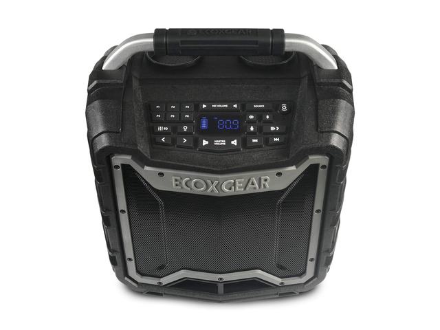 EcoTrek Rugged Waterproof Floating Portable Bluetooth Wireless 100 Watt Stereo Smart Speaker and PA System (Gray)