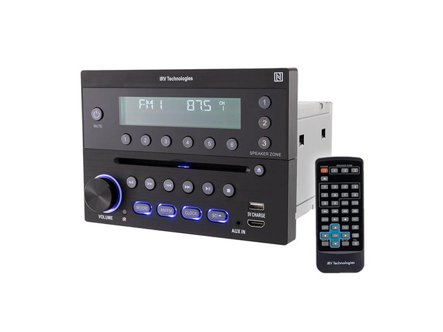 iRV Technology iRV32V2 AM/FM/CD/DVD/MP3/MP4/HDMI in & out w/ ARC/Digital 2.1/Surround Sound/Bluetooth/CEC/NFC,3 Zones Wall Mount RV Radio Stereo w/...