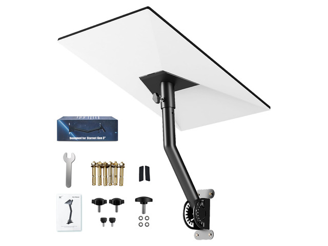 Adjustable Starlink Mount for Standard Gen3/V3/4/4X, Wall Roof Bracket 180° Tilt & 360° Rotation, Rustproof & Weatherproof Carbon Steel, Easy...