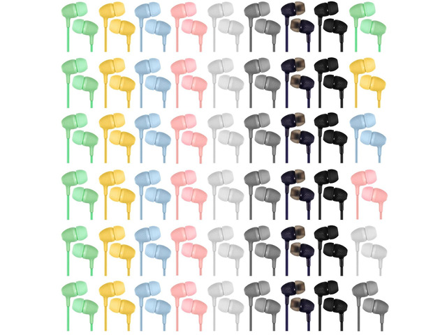 200 Pack Earbuds Bulk Earphones 3.5 mm Classroom Headphones for Adult Assorted Colors Earbud Wired Earphone Without Mic for Adult Office Home...