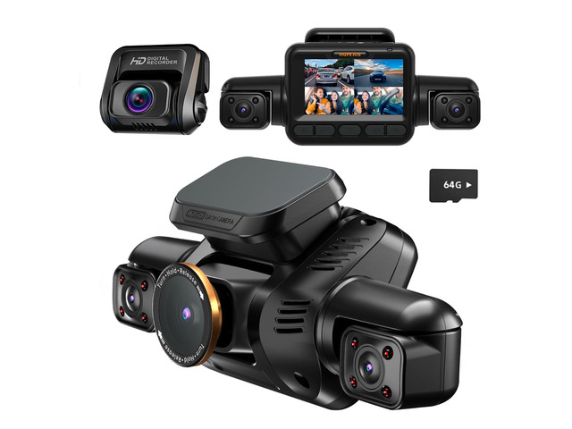 AI 4K Dash Cam Front and Rear, 360° View 4 Channel Camera for Car STARVIS 2, AI Driver Monitoring System, 3' Touch Screen, Night Vision, 5G Wi-Fi...